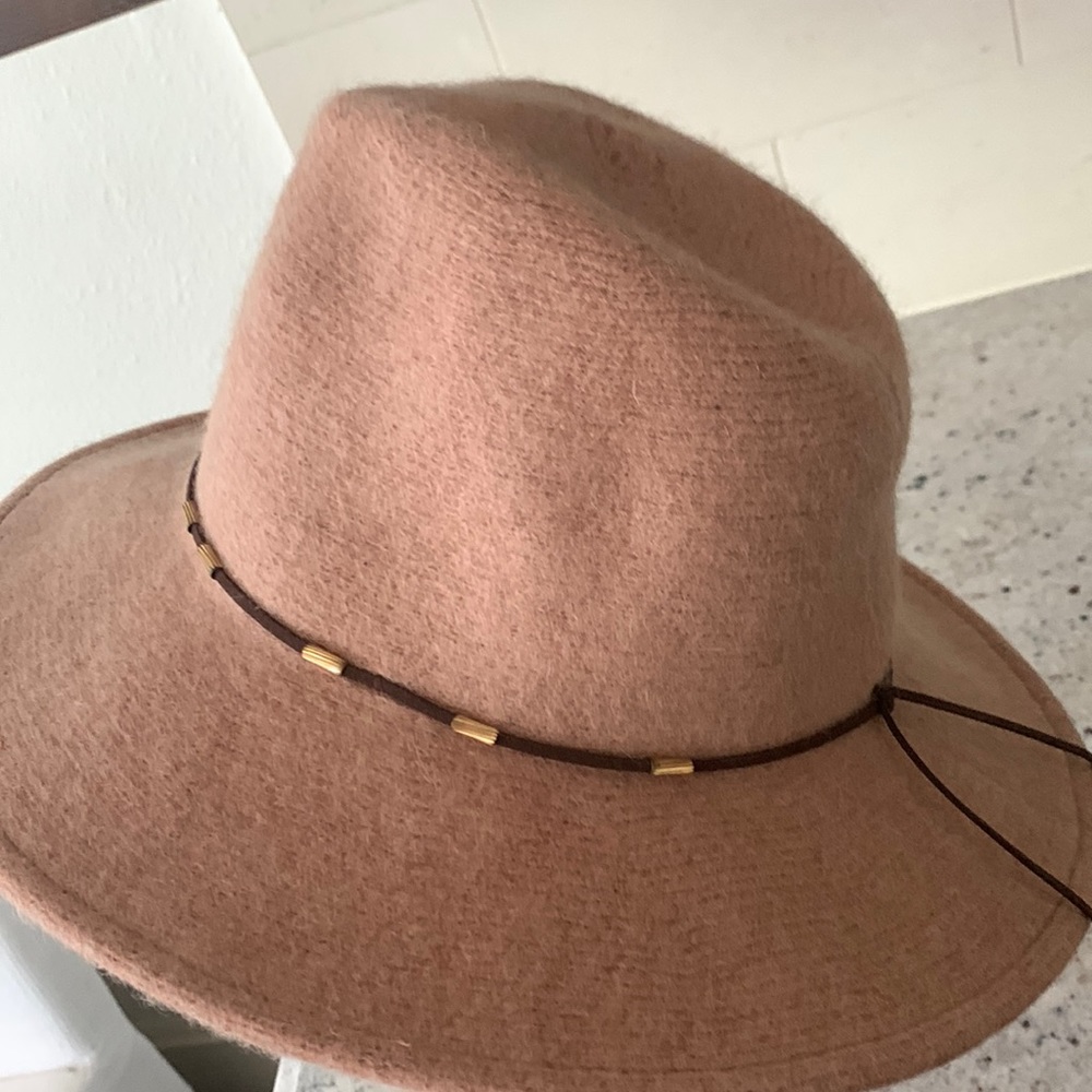 Tan Wool and Polyester Hat